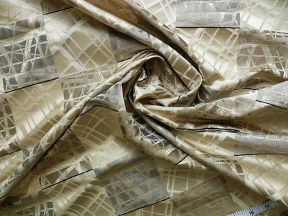 100% Silk Jacquard Mirror Square "silver" Gold Gray MSRP USD 230/y