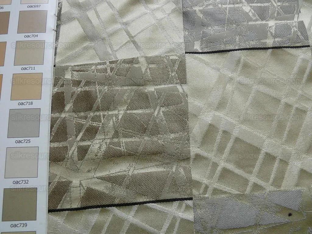 100% Silk Jacquard Mirror Square "silver" Gold Gray MSRP USD 230/y