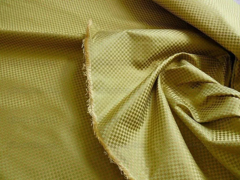 High End 100% Silk Mini Check "wheat" Gold Heavy! MSRP USD275/Y