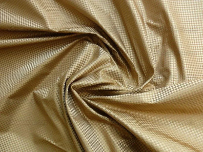 High End 100% Silk Mini Check "vinegar" Gold Heavy! MSRP USD275/Y