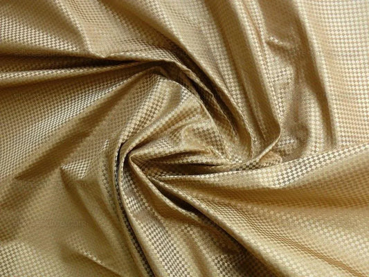 High End 100% Silk Mini Check "vinegar" Gold Heavy! MSRP USD275/Y