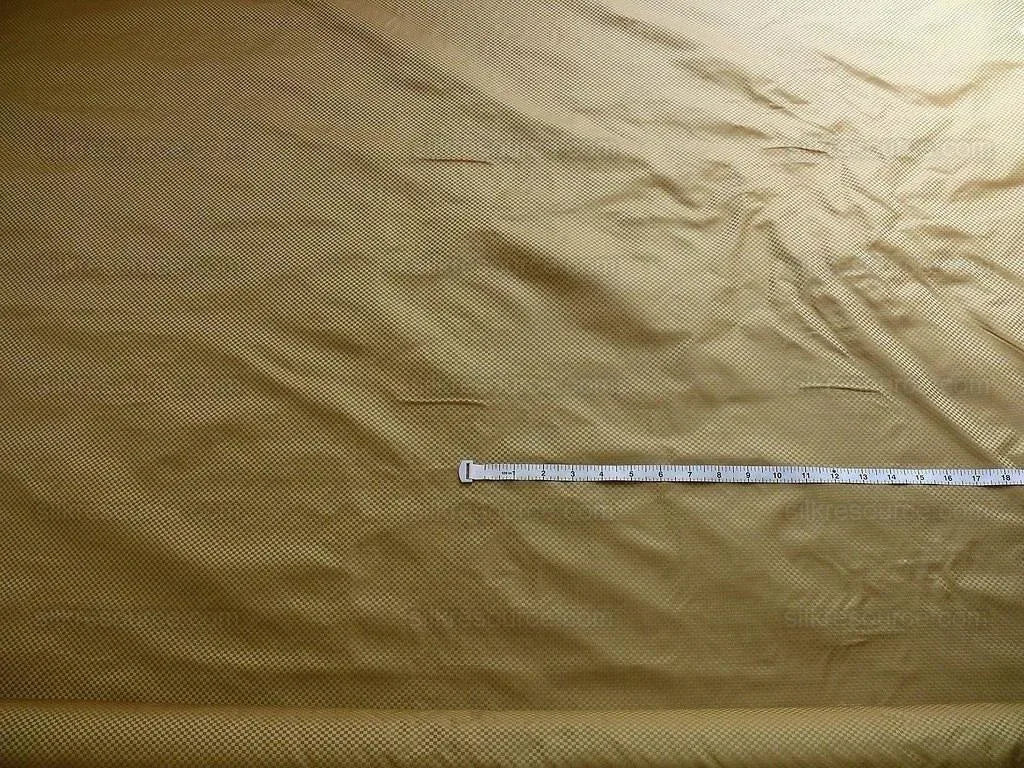 High End 100% Silk Mini Check "vinegar" Gold Heavy! MSRP USD275/Y