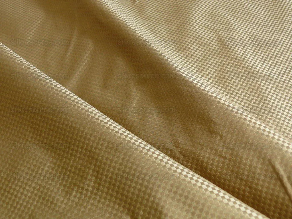 High End 100% Silk Mini Check "vinegar" Gold Heavy! MSRP USD275/Y
