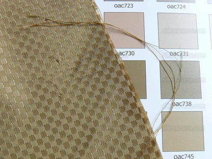 High End 100% Silk Mini Check "vinegar" Gold Heavy! MSRP USD275/Y