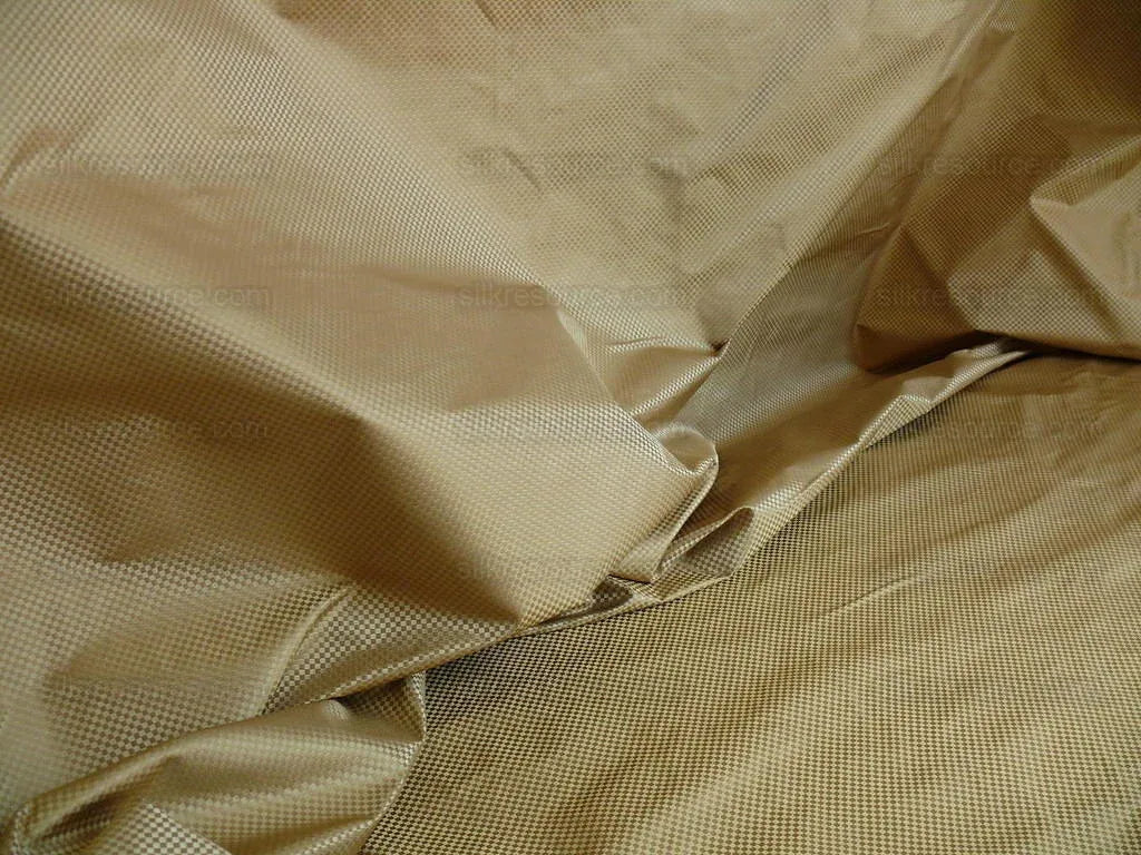 High End 100% Silk Mini Check "vinegar" Gold Heavy! MSRP USD275/Y