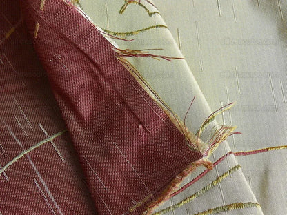 100% Silk Lampas Tulip "flower" Cream Mod Picasso  Modern Abstract Flora Thick MSRP USD 300+/Y