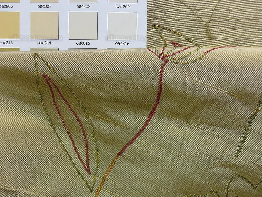 100% Silk Lampas Tulip "flower" Cream Mod Picasso  Modern Abstract Flora Thick MSRP USD 300+/Y