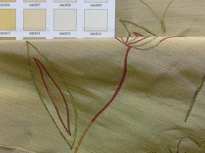 100% Silk Lampas Tulip "flower" Cream Mod Picasso  Modern Abstract Flora Thick MSRP USD 300+/Y