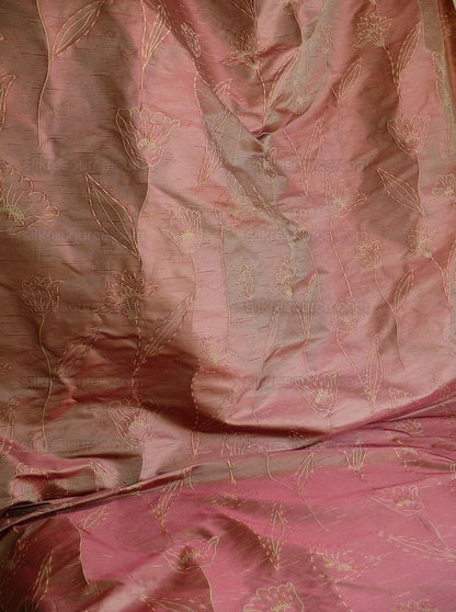 100% Silk Lampas Tulip "flower" Cream Mod Picasso  Modern Abstract Flora Thick MSRP USD 300+/Y