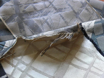 100% Silk Jacquard Mirror Square "slate" Grey Black Silver MSRP USD 230/y