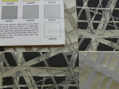 100% Silk Jacquard Mirror Square "slate" Grey Black Silver MSRP USD 230/y