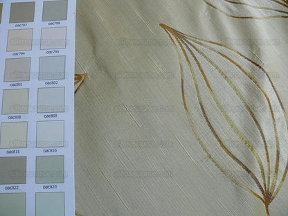 Beacon Hill 100% Silk Lampas Modern Vine "moonscape" Cream MSRP USD200+/y