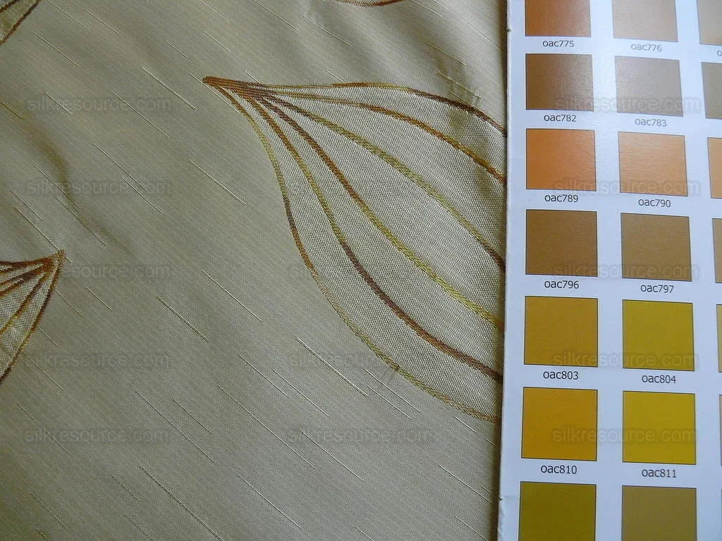 Beacon Hill 100% Silk Lampas Modern Vine "moonscape" Cream MSRP USD200+/y