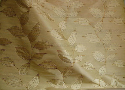 Beacon Hill 100% Silk Lampas Modern Vine "moonscape" Cream MSRP USD200+/y