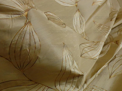 Beacon Hill 100% Silk Lampas Modern Vine "moonscape" Cream MSRP USD200+/y