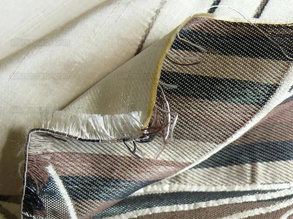 Beacon Hill 100% Silk Lampas Modern Vine "silver" Black MSRP USD200+/y