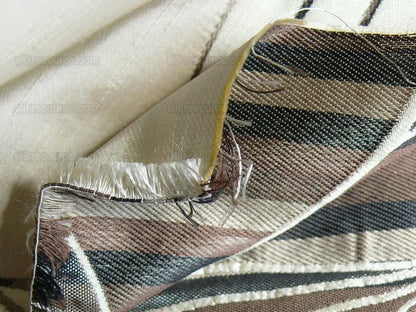 Beacon Hill 100% Silk Lampas Modern Vine "silver" Black MSRP USD200+/y