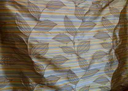 Beacon Hill 100% Silk Lampas Modern Vine "dusk" Brown MSRP USD200+/y