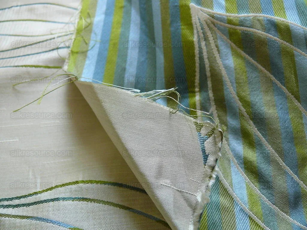 Beacon Hill 100% Silk Lampas Modern Vine "cloud" Cream MSRP USD200+/y