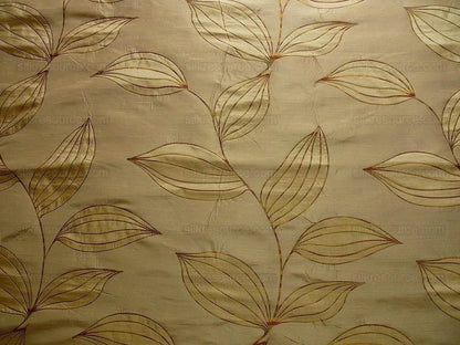 Beacon Hill 100% Silk Lampas Modern Vine "bronze" Brown MSRP USD200+/y