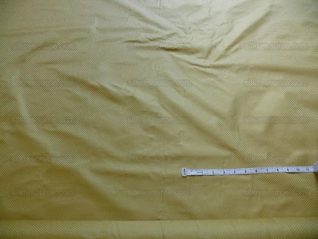High End 100% Silk Mini Check "cornsilk" Gold Heavy! MSRP USD275/Y