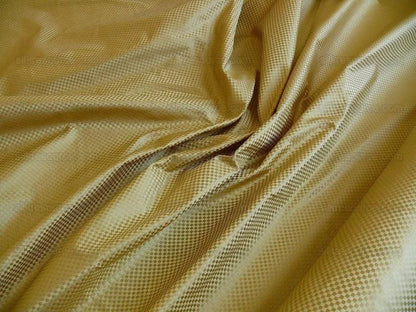 High End 100% Silk Mini Check "cornsilk" Gold Heavy! MSRP USD275/Y