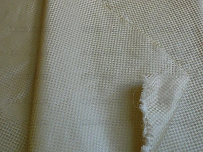 High End 100% Silk Mini Check "flax" Gold Heavy! MSRP USD275/Y