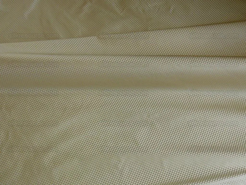 High End 100% Silk Mini Check "flax" Gold Heavy! MSRP USD275/Y