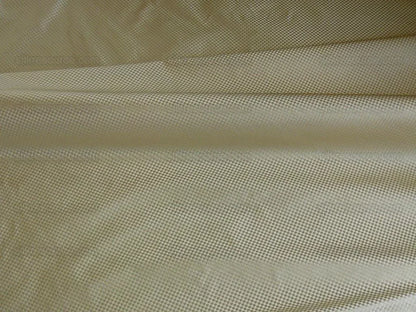 High End 100% Silk Mini Check "flax" Gold Heavy! MSRP USD275/Y