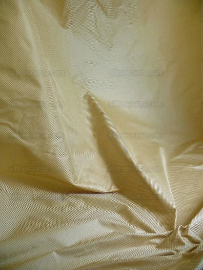 High End 100% Silk Mini Check "flax" Gold Heavy! MSRP USD275/Y