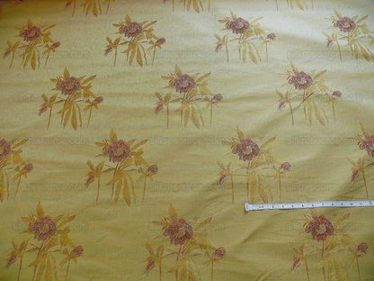 by yard Heavy Silk Lampas Peony Buds In Golden Drizzle Pink&amp; "golden"