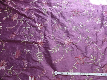 100%silk Embroidery Lavender Plum W Red Rose Tulip