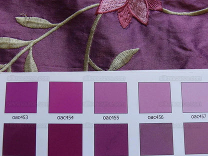 100%silk Embroidery Lavender Plum W Red Rose Tulip