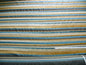Designer Turquoise Blue Gold Black Chenille Horizontal Stripe #404a