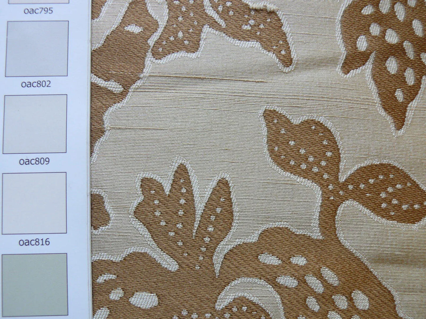 bty 100% Silk Lampas Papercut Tree Of Life Pom "Nugget" Light Gold