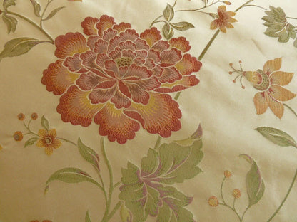 By yard Stunner Chino-asian Pink Peony Butterfly "berry" 100% Silk Lampas