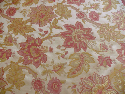 Hiend Exclusive Classic Silk Lampas Jacobean Flower Sparkling Pink+gold+cream (488a, 488b)