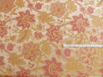Hiend Exclusive Classic Silk Lampas Jacobean Flower Sparkling Pink+gold+cream (488a, 488b)