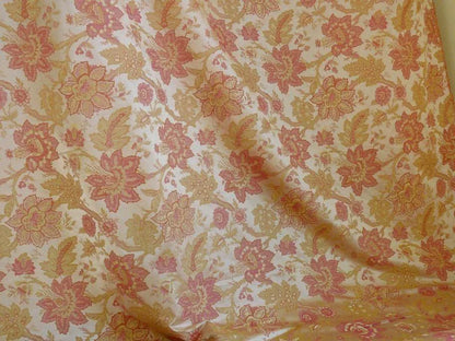 Hiend Exclusive Classic Silk Lampas Jacobean Flower Sparkling Pink+gold+cream (488a, 488b)