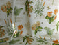 Thibaut Naples Mediterranean Nasturtium Rose Palm Tree Flowers Butterfly Dragonfly Bees Print Toile Cotton SATIN Orange