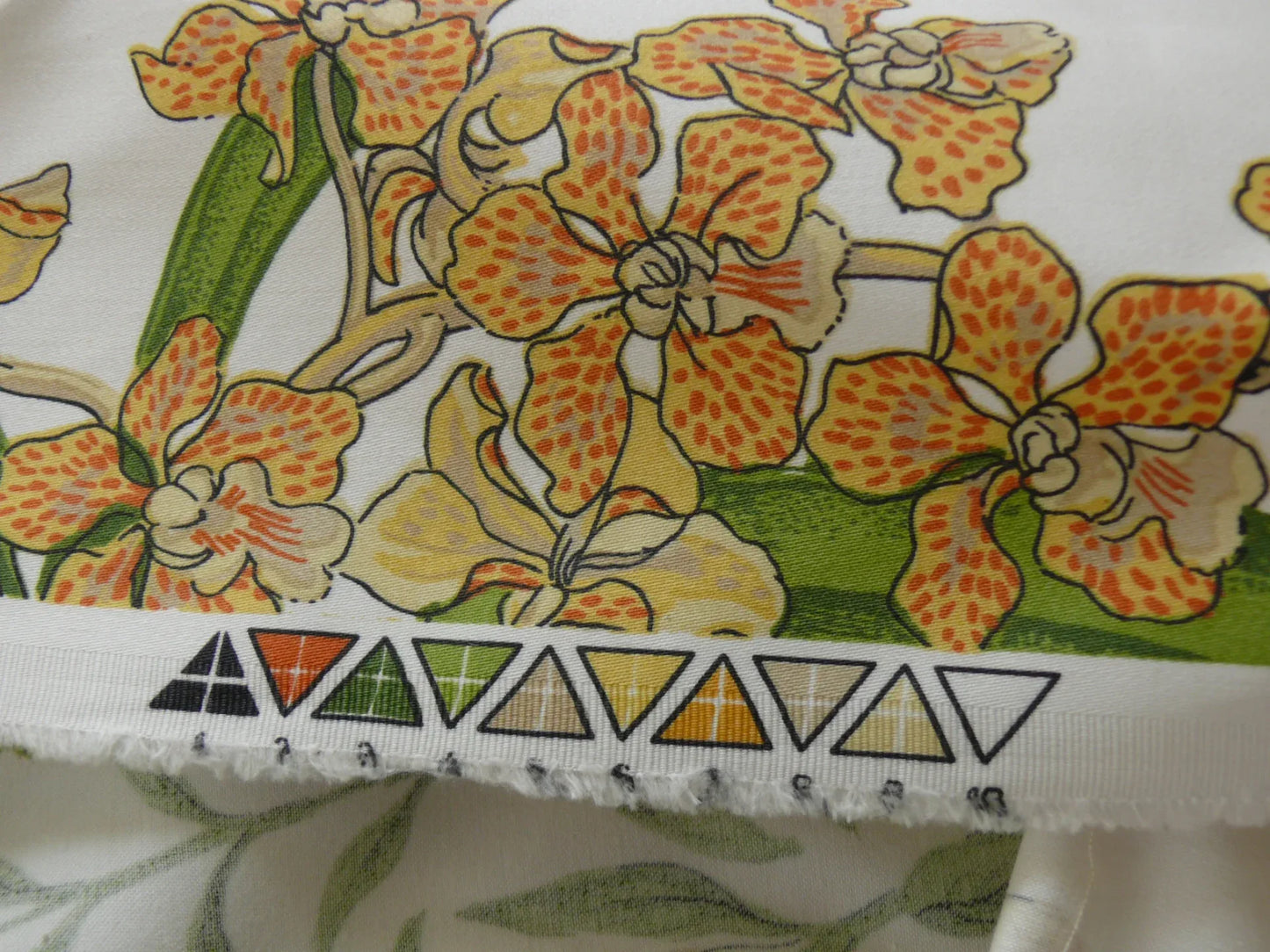 Thibaut Naples Mediterranean Nasturtium Rose Palm Tree Flowers Butterfly Dragonfly Bees Print Toile Cotton SATIN Orange