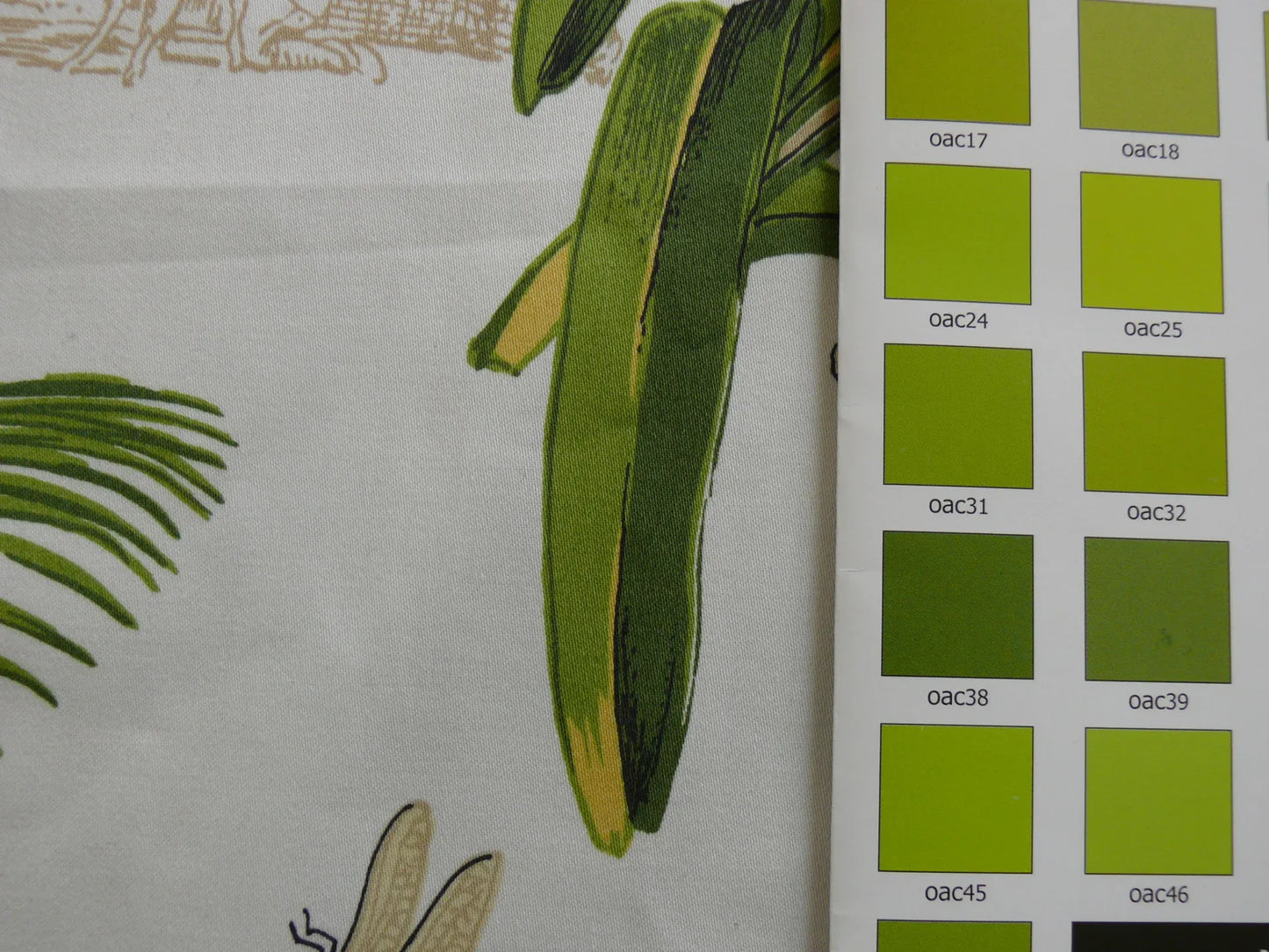 Thibaut Naples Mediterranean Nasturtium Rose Palm Tree Flowers Butterfly Dragonfly Bees Print Toile Cotton SATIN Orange