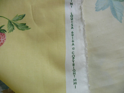 Stroheim &amp; Romann Louisa Strawberry Print Butter Yellow Pink Red Delicious Delicate