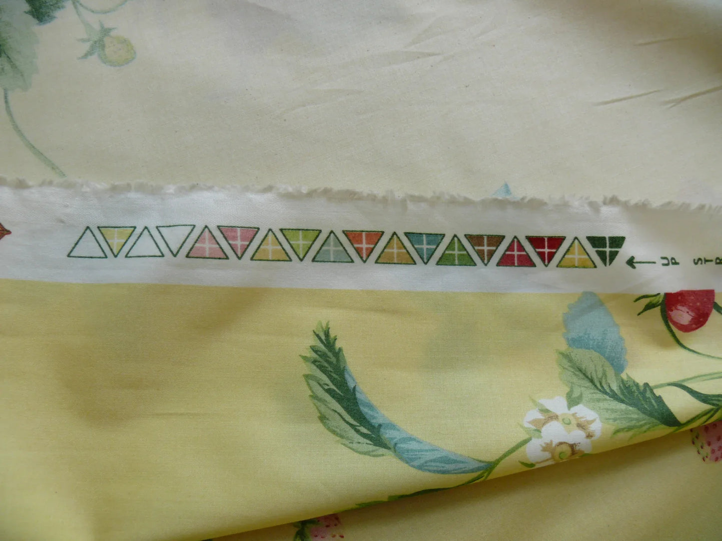 Stroheim &amp; Romann Louisa Strawberry Print Butter Yellow Pink Red Delicious Delicate