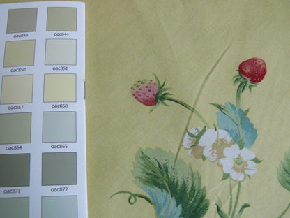 Stroheim &amp; Romann Louisa Strawberry Print Butter Yellow Pink Red Delicious Delicate