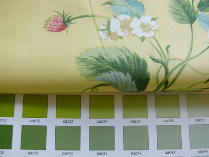 Stroheim &amp; Romann Louisa Strawberry Print Butter Yellow Pink Red Delicious Delicate