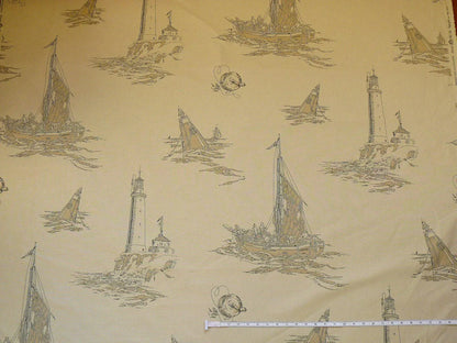 by yard Summer Hill "mariner Toile" Linen Black Natural Nautical Toile Boats Ship MSRPUSD 248/y