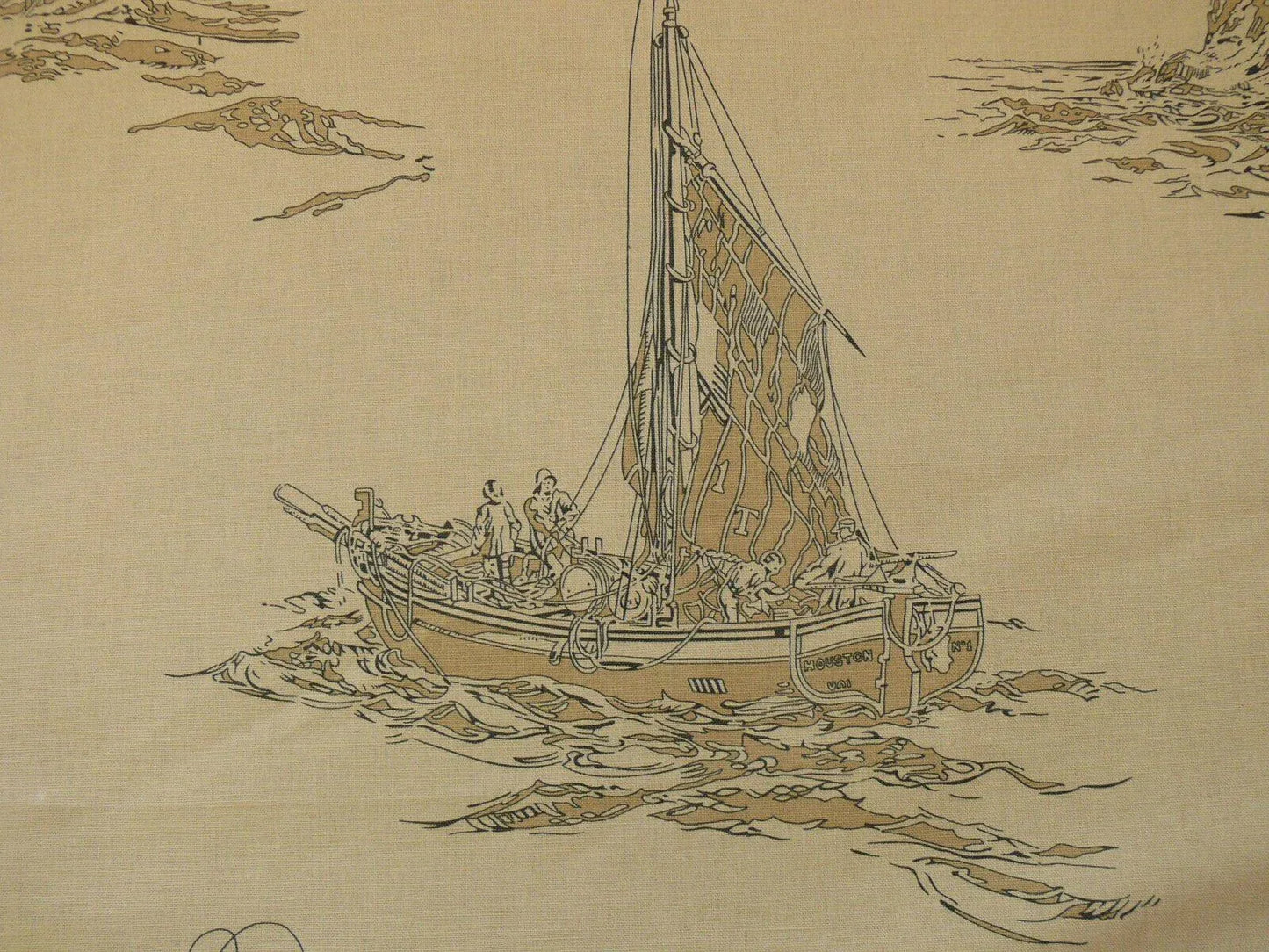 by yard Summer Hill "mariner Toile" Linen Black Natural Nautical Toile Boats Ship MSRPUSD 248/y