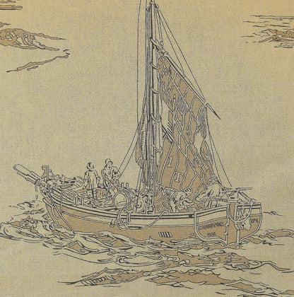 by yard Summer Hill "mariner Toile" Linen Black Natural Nautical Toile Boats Ship MSRPUSD 248/y