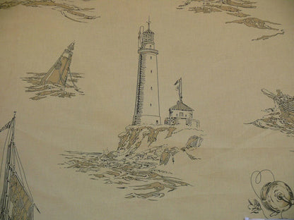 by yard Summer Hill "mariner Toile" Linen Black Natural Nautical Toile Boats Ship MSRPUSD 248/y